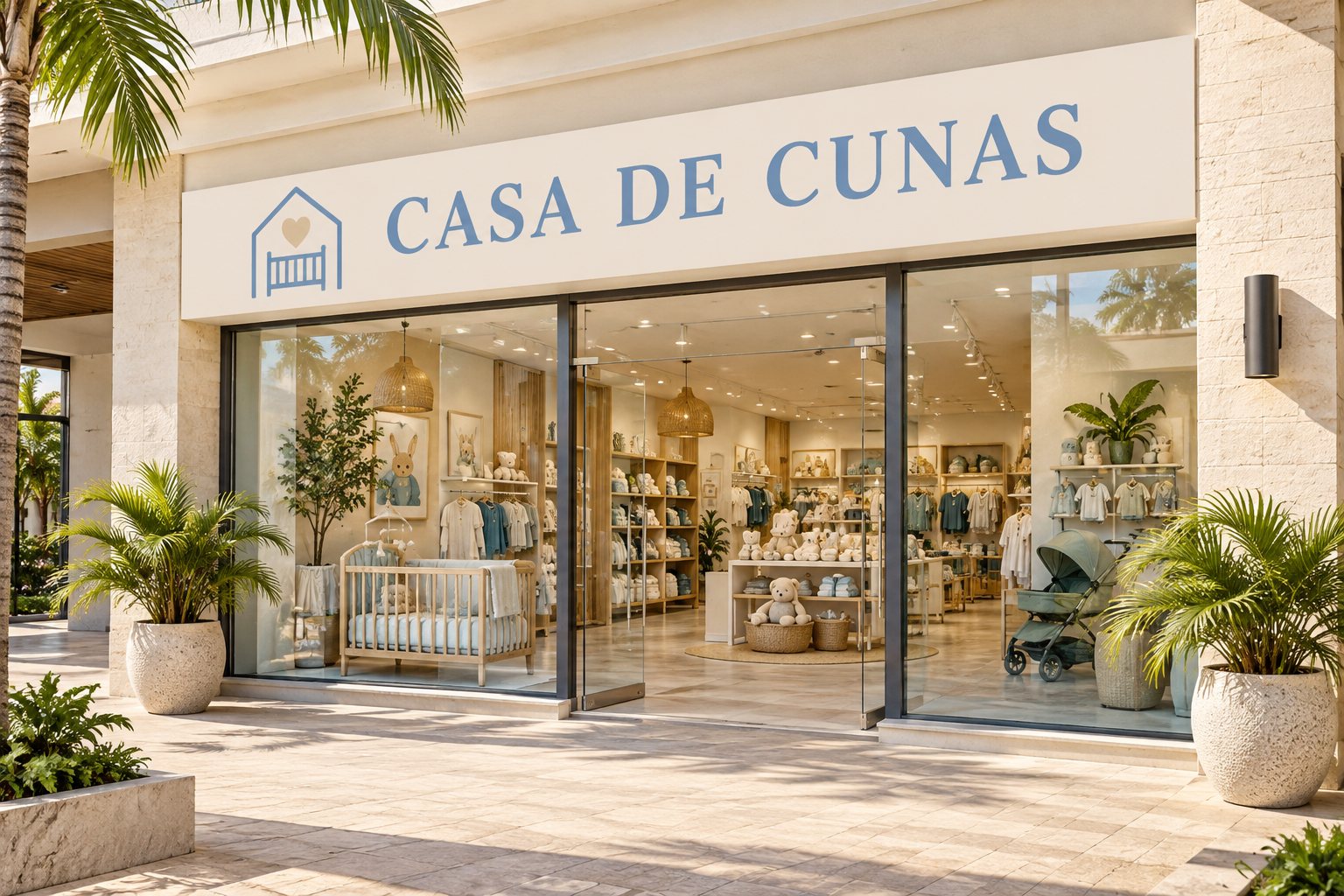 Fachada de la tienda Casa de Cunas en Punta Cana